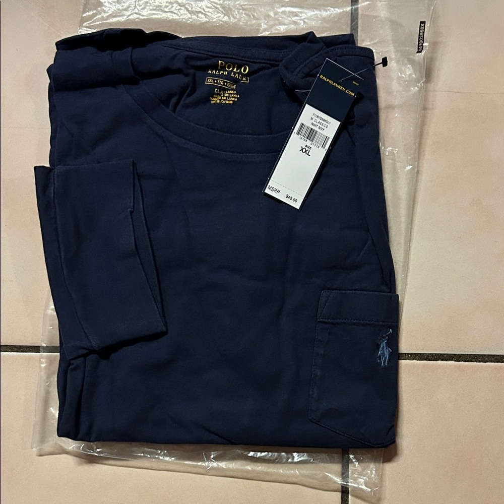 Polo by Ralph Lauren Men's Deep Blue Long Sleeve Tee